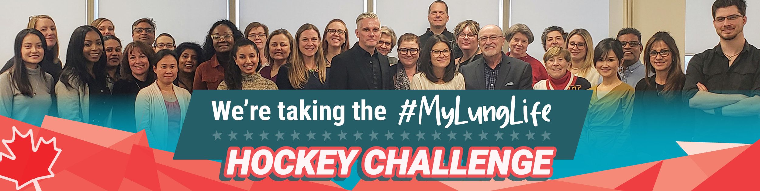 Lung Health Foundation Staff taking part in the #MyLungLife Hockey Challenge